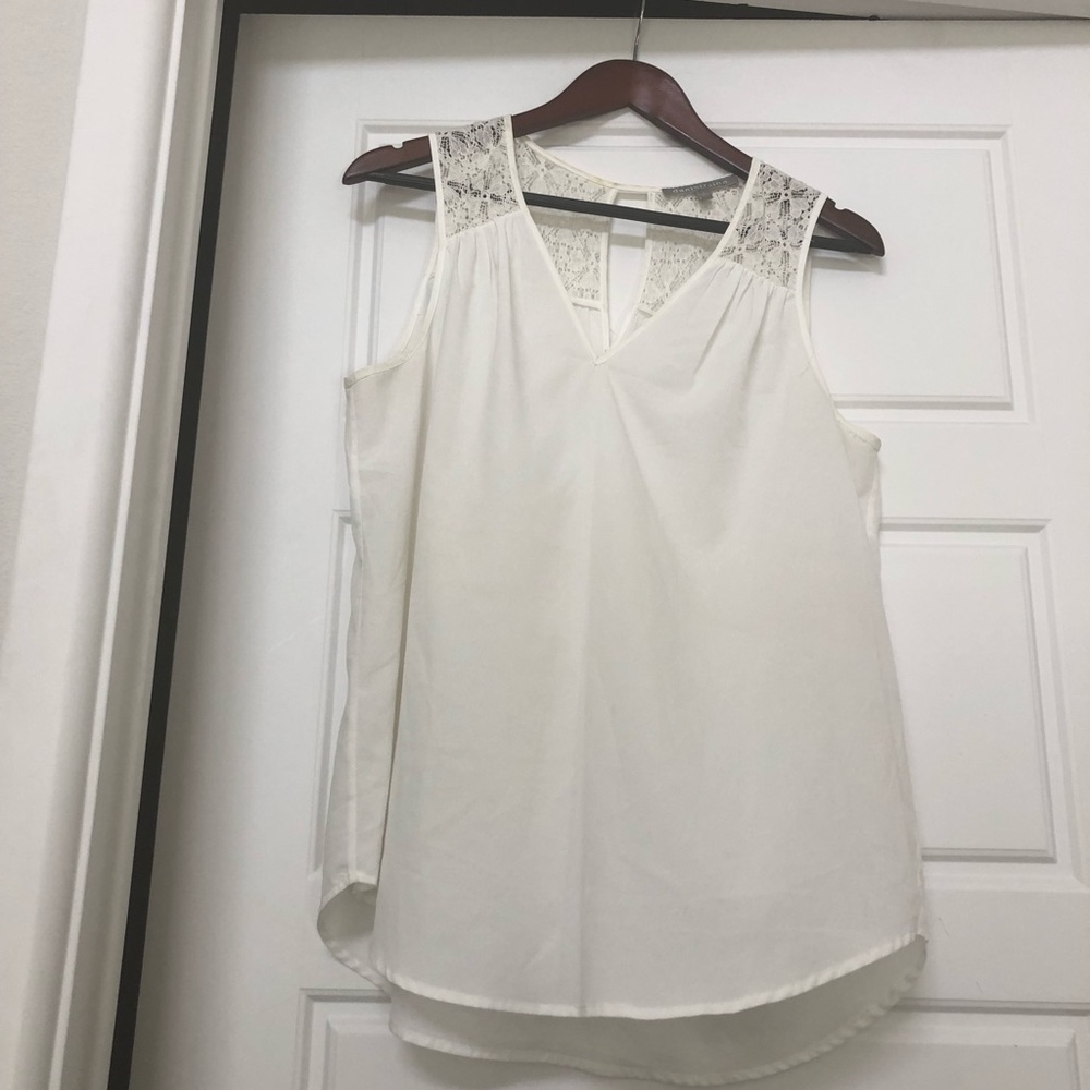Daniel rain white tank top with lace detail